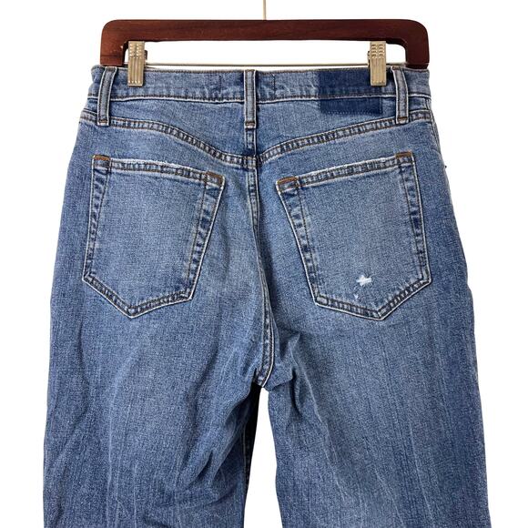 Abercrombie & Fitch ’90s Slim Straight Ultra High Rise Jeans 29 Blue Distressed - Picture 5 of 7